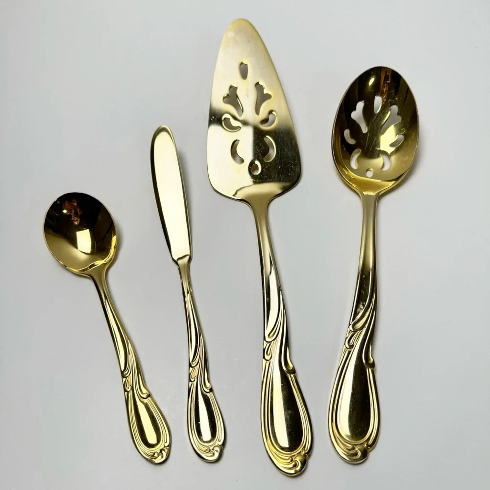 Vintage International Electro Plated Gold Flatware 24 Piece